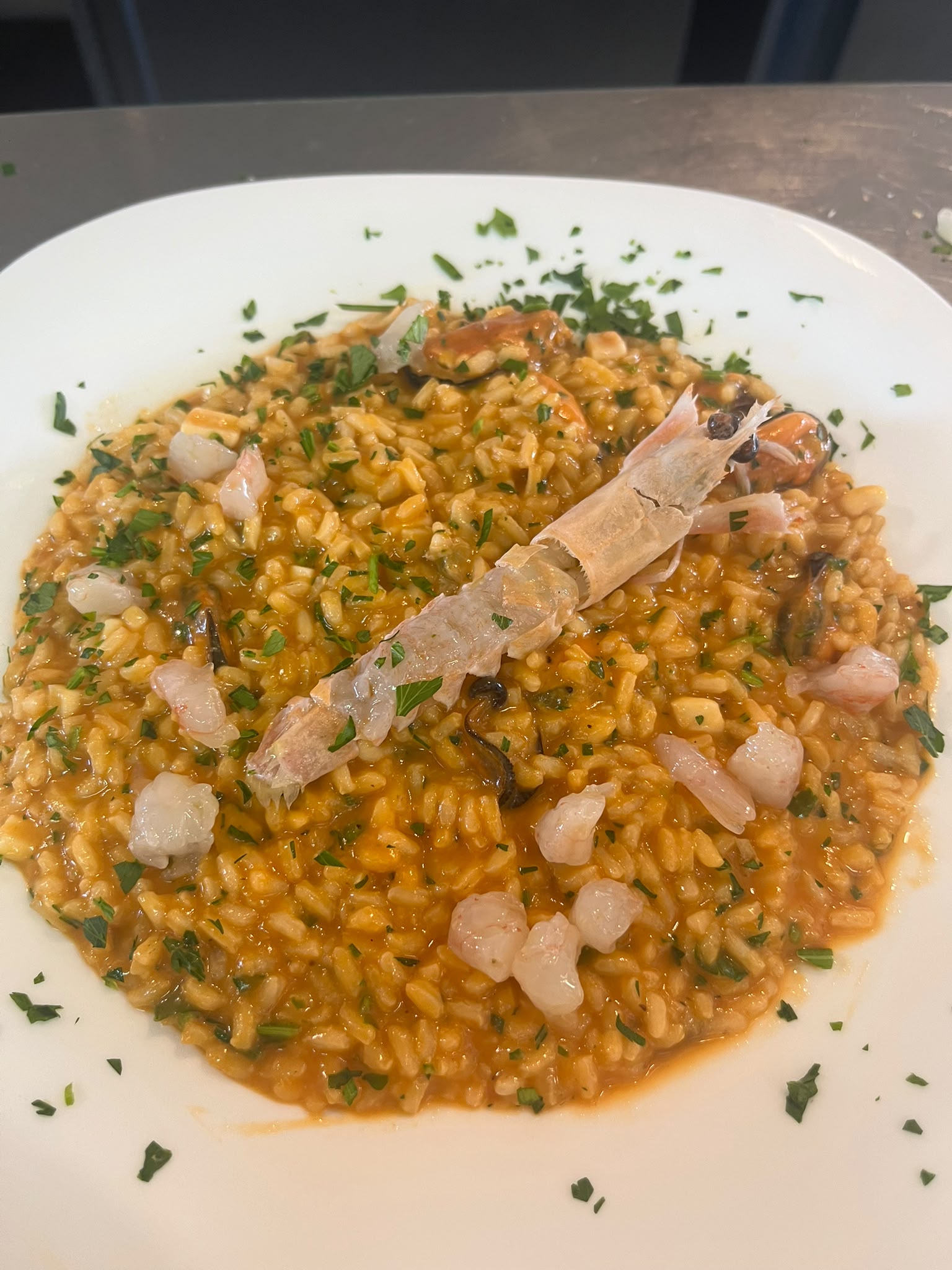 Risotto ai frutti di mare con scampo